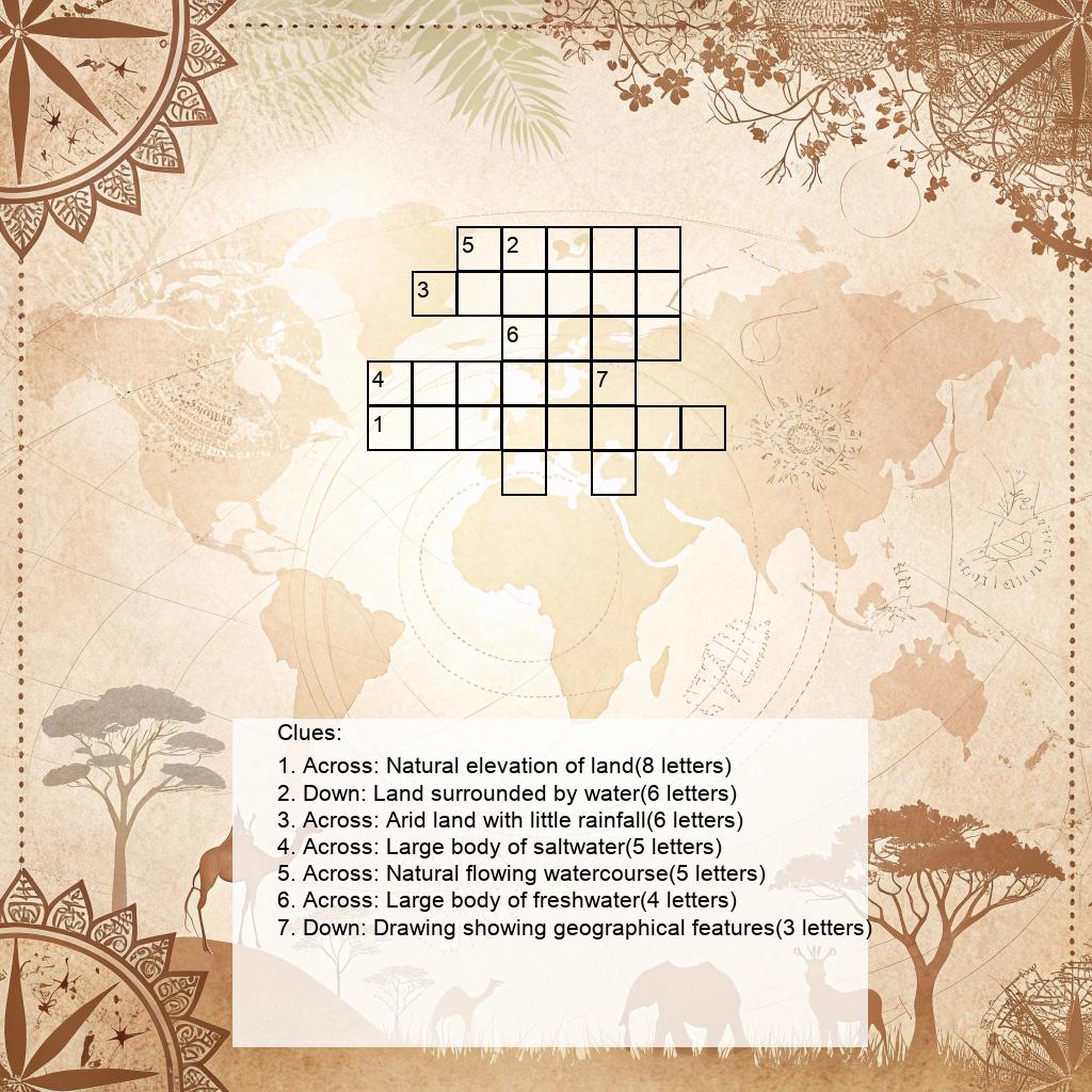 AI Crossword Puzzle - AI Geography Puzzles